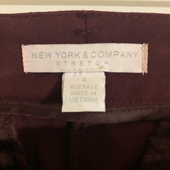 New York & Company Maroon Stretch DressPants Sz 4 - Picture 3 of 7